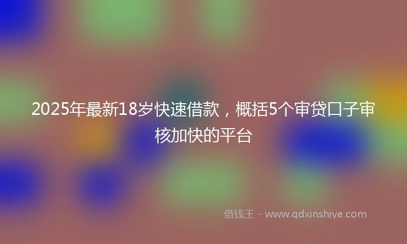 2025年最新18岁快速借款，概括5个审贷口子审核加快的平台
