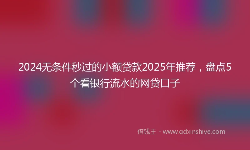 2024无条件秒过的小额贷款2025年推荐，盘点5个看银行流水的网贷口子