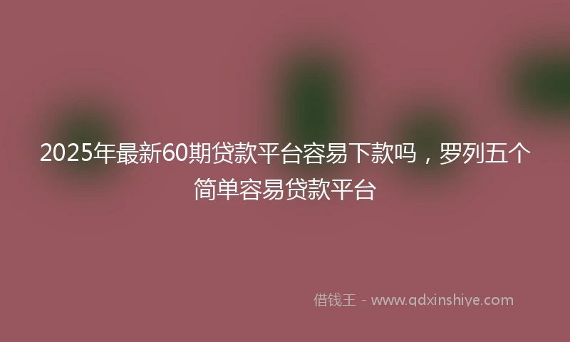 2025年最新60期贷款平台容易下款吗，罗列五个简单容易贷款平台