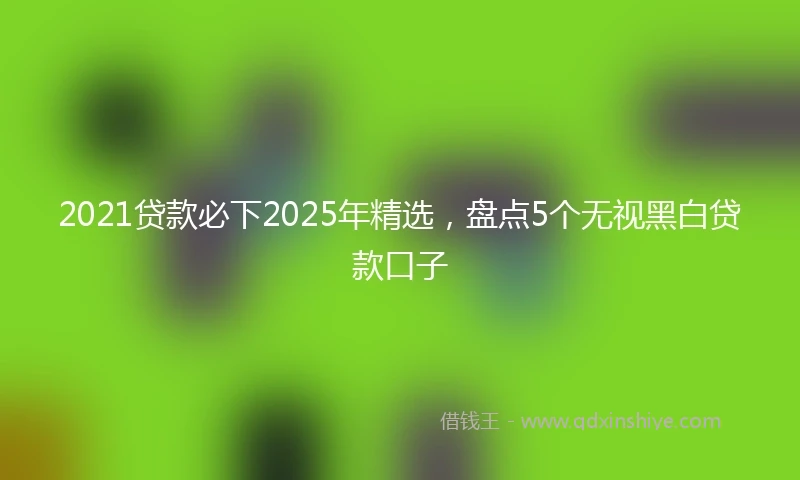 2021贷款必下2025年精选，盘点5个无视黑白贷款口子