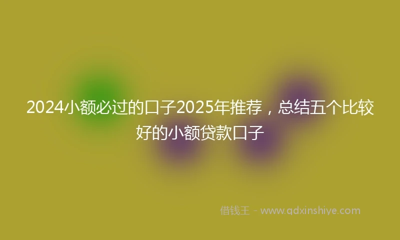 2024小额必过的口子2025年推荐，总结五个比较好的小额贷款口子
