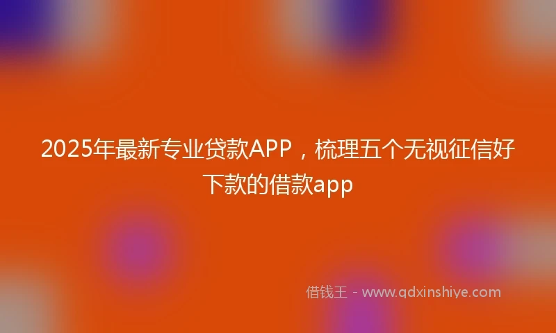2025年最新专业贷款APP，梳理五个无视征信好下款的借款app