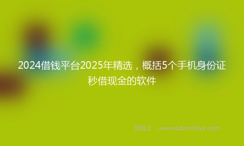 2024借钱平台2025年精选，概括5个手机身份证秒借现金的软件