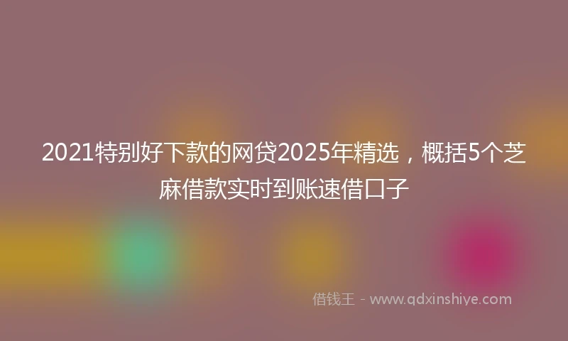 2021特别好下款的网贷2025年精选，概括5个芝麻借款实时到账速借口子
