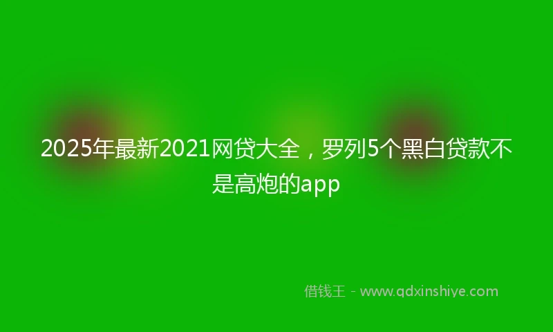 2025年最新2021网贷大全，罗列5个黑白贷款不是高炮的app