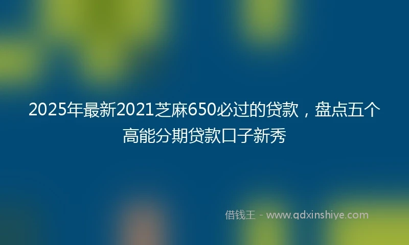 2025年最新2021芝麻650必过的贷款，盘点五个高能分期贷款口子新秀
