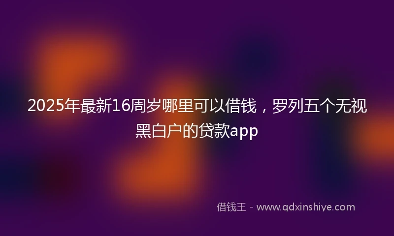 2025年最新16周岁哪里可以借钱，罗列五个无视黑白户的贷款app