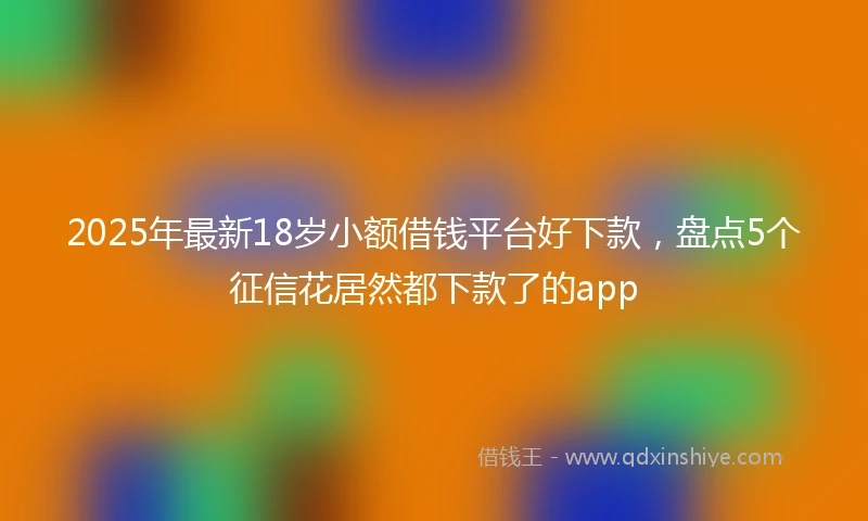 2025年最新18岁小额借钱平台好下款，盘点5个征信花居然都下款了的app