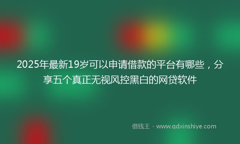 2025年最新19岁可以申请借款的平台有哪些，分享五个真正无视风控黑白的网贷软件