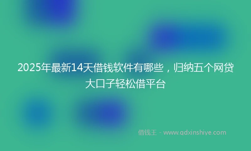 2025年最新14天借钱软件有哪些，归纳五个网贷大口子轻松借平台