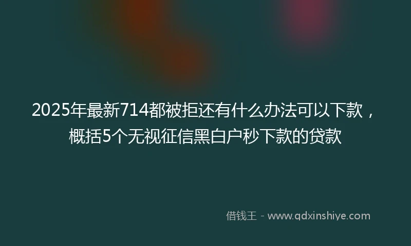 2025年最新714都被拒还有什么办法可以下款，概括5个无视征信黑白户秒下款的贷款
