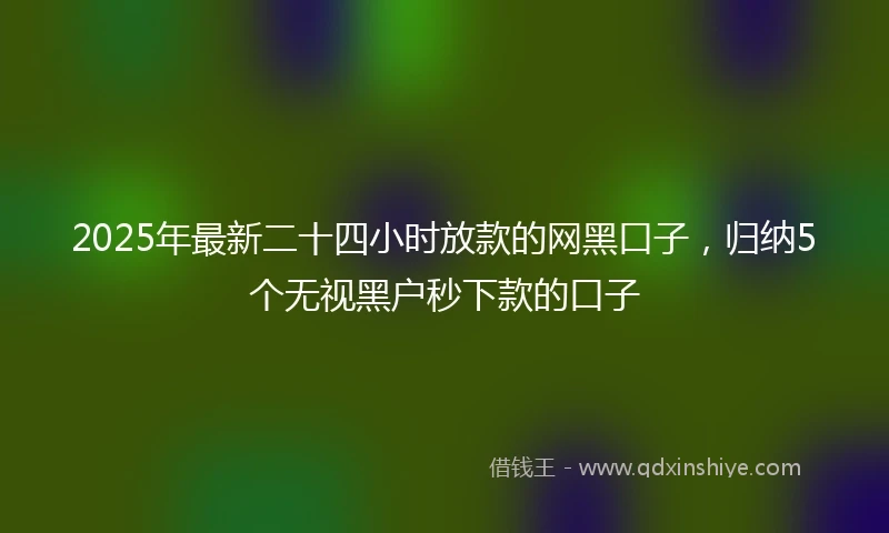 2025年最新二十四小时放款的网黑口子，归纳5个无视黑户秒下款的口子