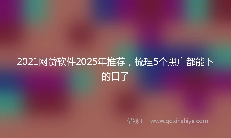 2021网贷软件2025年推荐，梳理5个黑户都能下的口子