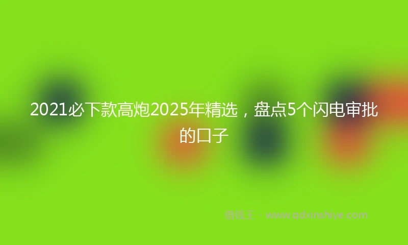 2021必下款高炮2025年精选，盘点5个闪电审批的口子