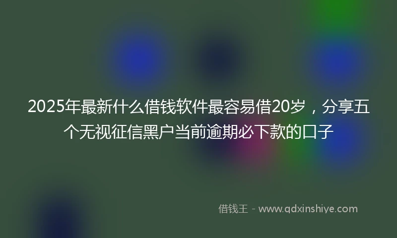 2025年最新什么借钱软件最容易借20岁，分享五个无视征信黑户当前逾期必下款的口子