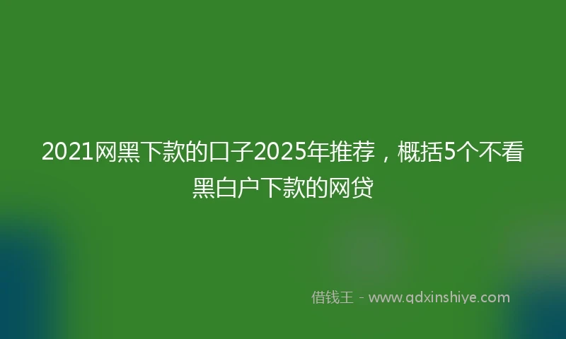 2021网黑下款的口子2025年推荐，概括5个不看黑白户下款的网贷