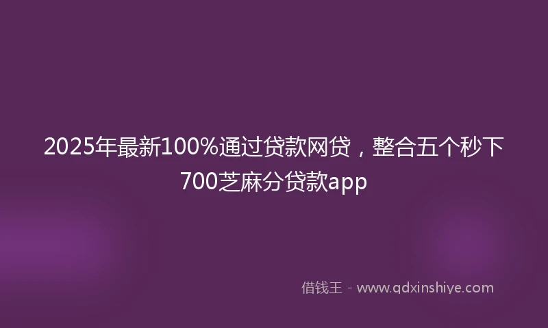 2025年最新100%通过贷款网贷，整合五个秒下700芝麻分贷款app