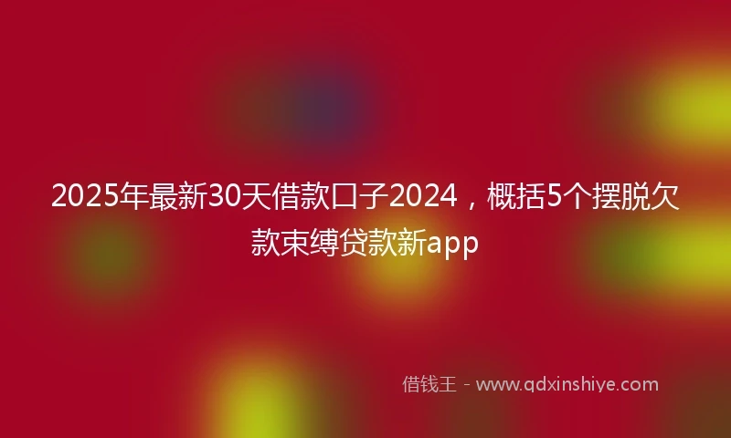 2025年最新30天借款口子2024，概括5个摆脱欠款束缚贷款新app