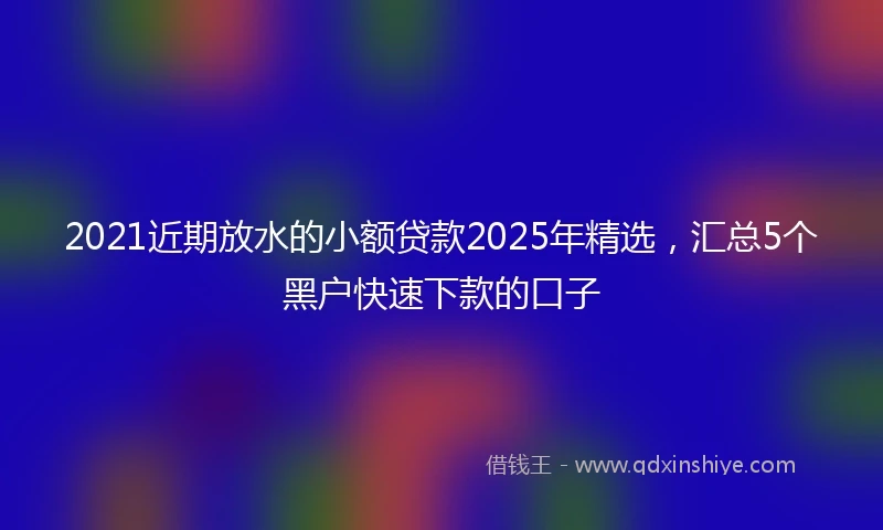 2021近期放水的小额贷款2025年精选，汇总5个黑户快速下款的口子
