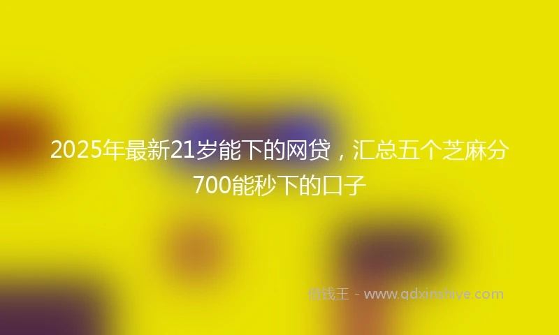 2025年最新21岁能下的网贷，汇总五个芝麻分700能秒下的口子