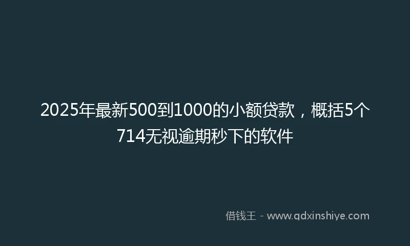 2025年最新500到1000的小额贷款，概括5个714无视逾期秒下的软件