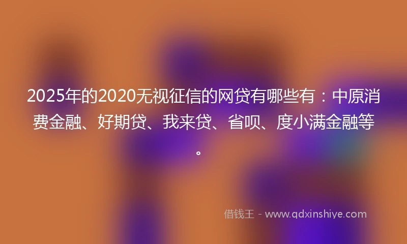 2025年的2020无视征信的网贷有哪些有：中原消费金融、好期贷、我来贷、省呗、度小满金融等。