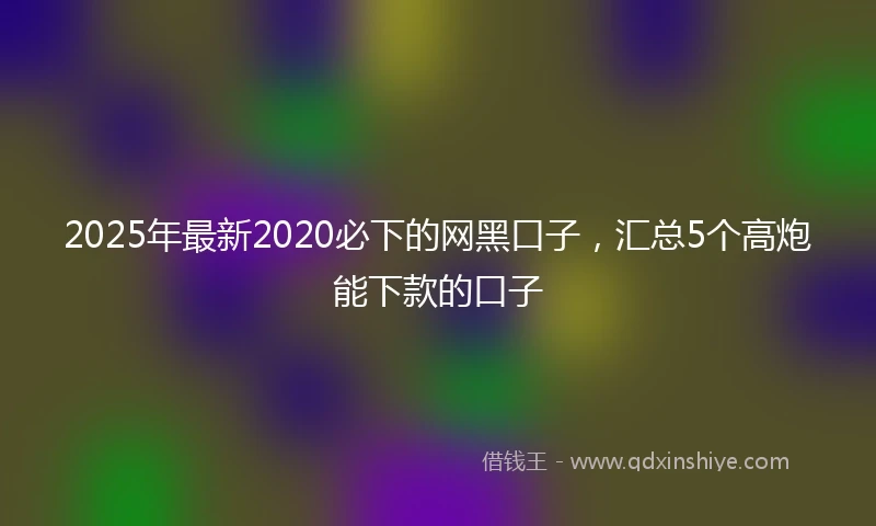 2025年最新2020必下的网黑口子，汇总5个高炮能下款的口子