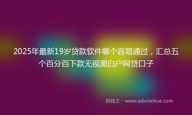 2025年最新19岁贷款软件哪个容易通过，汇总五个百分百下款无视黑白户网贷口子