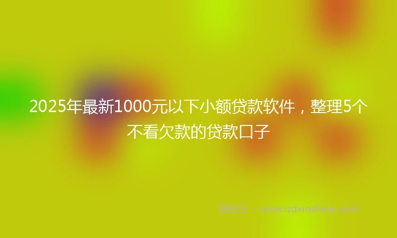 2025年最新1000元以下小额贷款软件，整理5个不看欠款的贷款口子