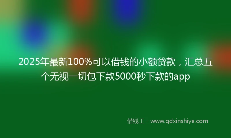 2025年最新100%可以借钱的小额贷款，汇总五个无视一切包下款5000秒下款的app