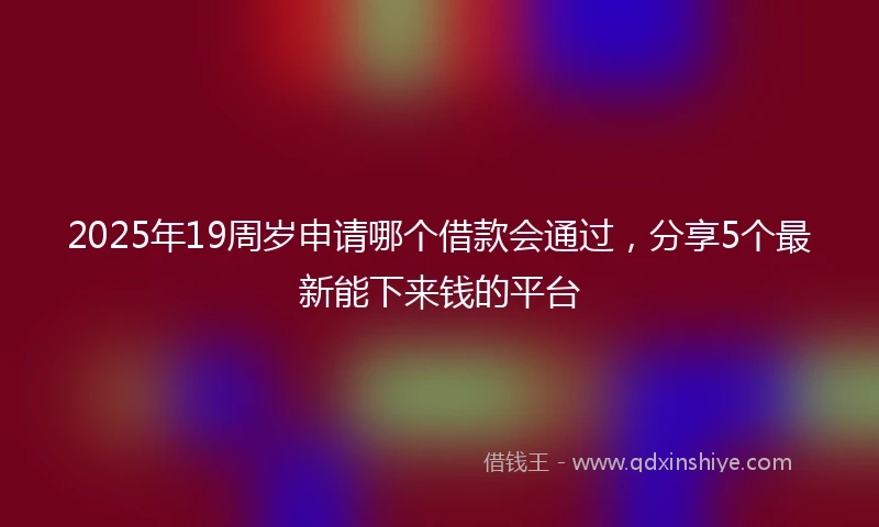 2025年19周岁申请哪个借款会通过,分享5个最新能下来钱的平台