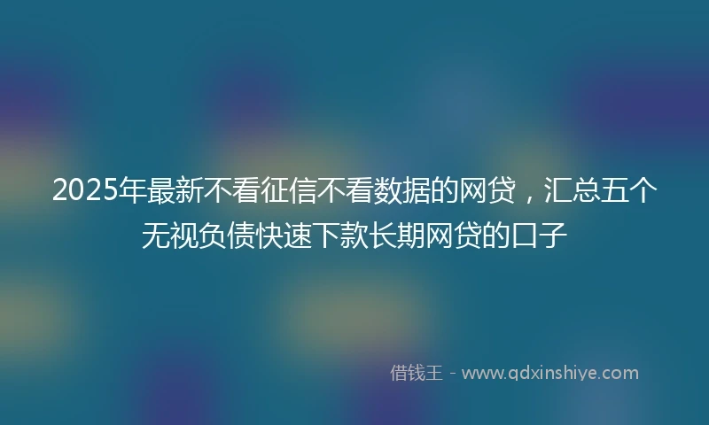 2025年最新不看征信不看数据的网贷，汇总五个无视负债快速下款长期网贷的口子