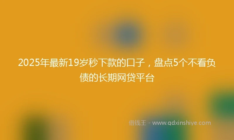 2025年最新19岁秒下款的口子，盘点5个不看负债的长期网贷平台
