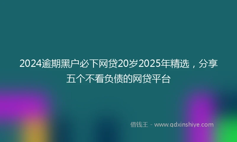 2024逾期黑户必下网贷20岁2025年精选，分享五个不看负债的网贷平台
