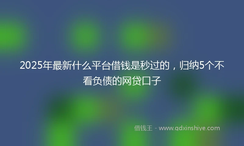 2025年最新什么平台借钱是秒过的，归纳5个不看负债的网贷口子