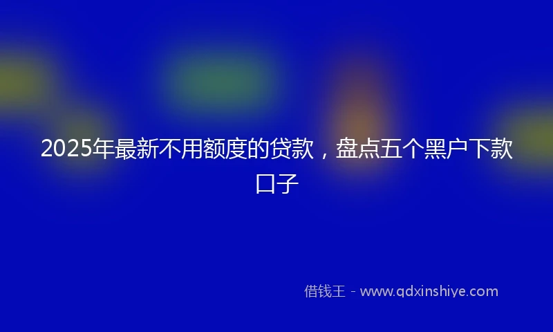 2025年最新不用额度的贷款，盘点五个黑户下款口子