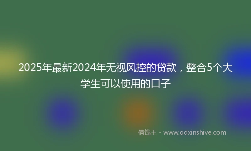 2025年最新2024年无视风控的贷款，整合5个大学生可以使用的口子