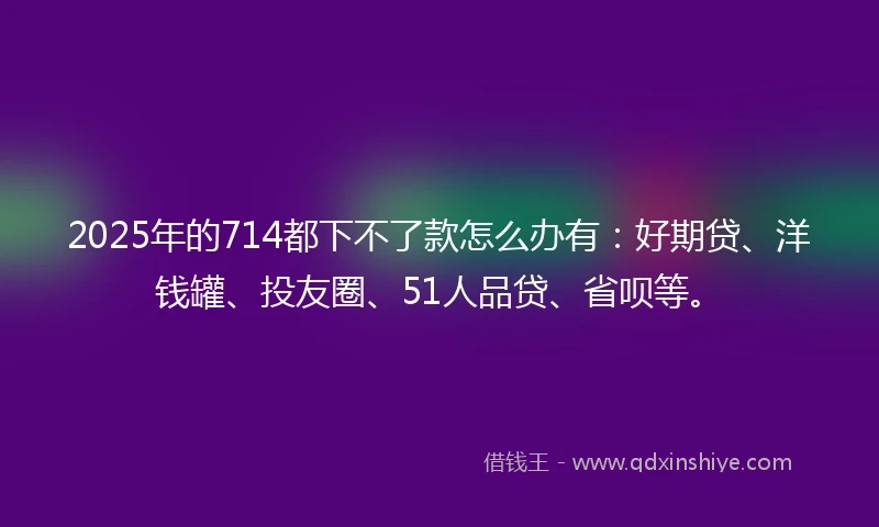 2025年的714都下不了款怎么办有：好期贷、洋钱罐、投友圈、51人品贷、省呗等。