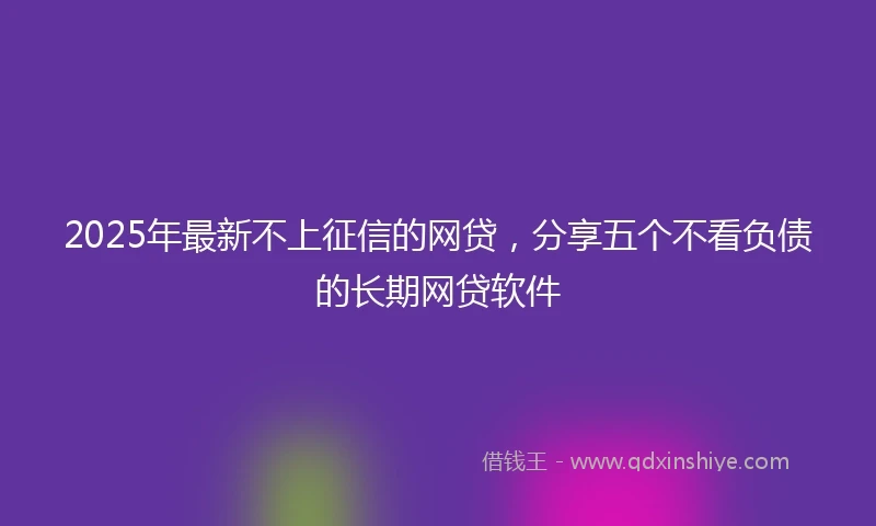 2025年最新不上征信的网贷，分享五个不看负债的长期网贷软件