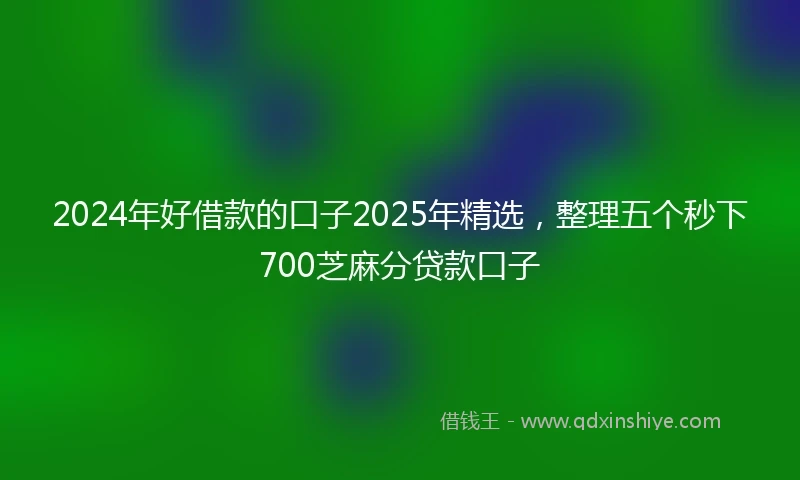 2024年好借款的口子2025年精选，整理五个秒下700芝麻分贷款口子
