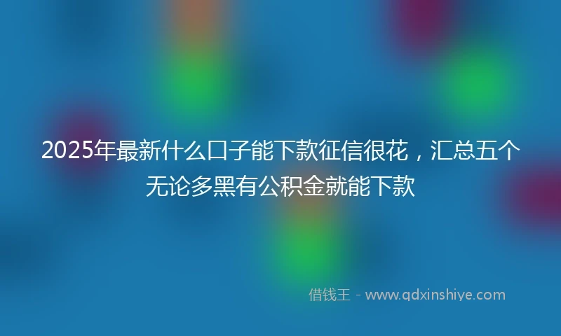 2025年最新什么口子能下款征信很花，汇总五个无论多黑有公积金就能下款