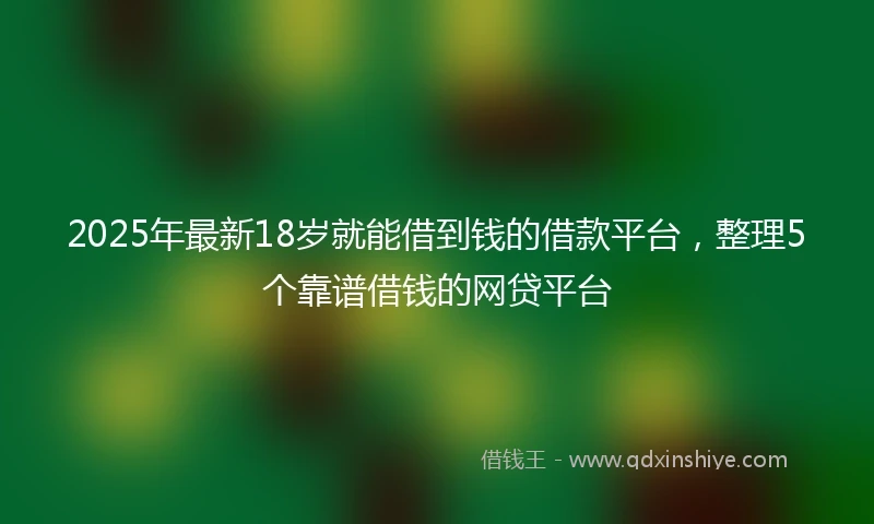 2025年最新18岁就能借到钱的借款平台，整理5个靠谱借钱的网贷平台