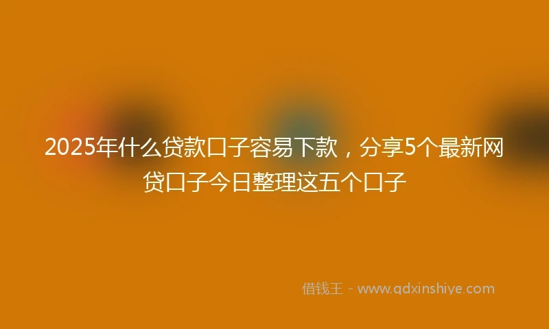 2025年什么贷款口子容易下款，分享5个最新网贷口子今日整理这五个口子