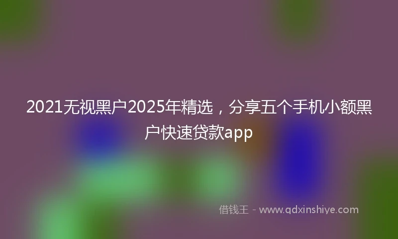 2021无视黑户2025年精选，分享五个手机小额黑户快速贷款app