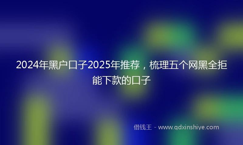 2024年黑户口子2025年推荐，梳理五个网黑全拒能下款的口子