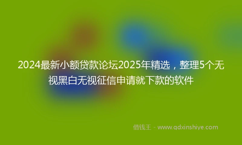 2024最新小额贷款论坛2025年精选，整理5个无视黑白无视征信申请就下款的软件