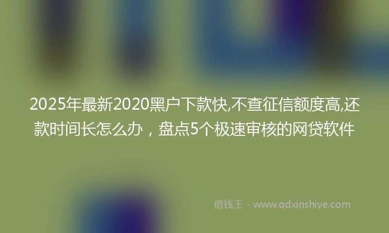 2025年最新2020黑户下款快,不查征信额度高,还款时间长怎么办，盘点5个极速审核的网贷软件