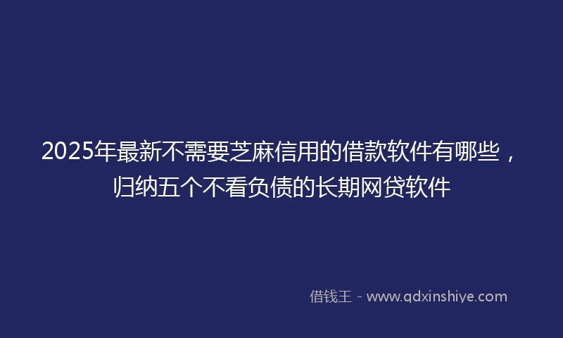 2025年最新不需要芝麻信用的借款软件有哪些，归纳五个不看负债的长期网贷软件