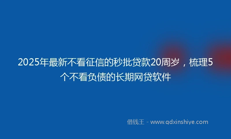 2025年最新不看征信的秒批贷款20周岁，梳理5个不看负债的长期网贷软件