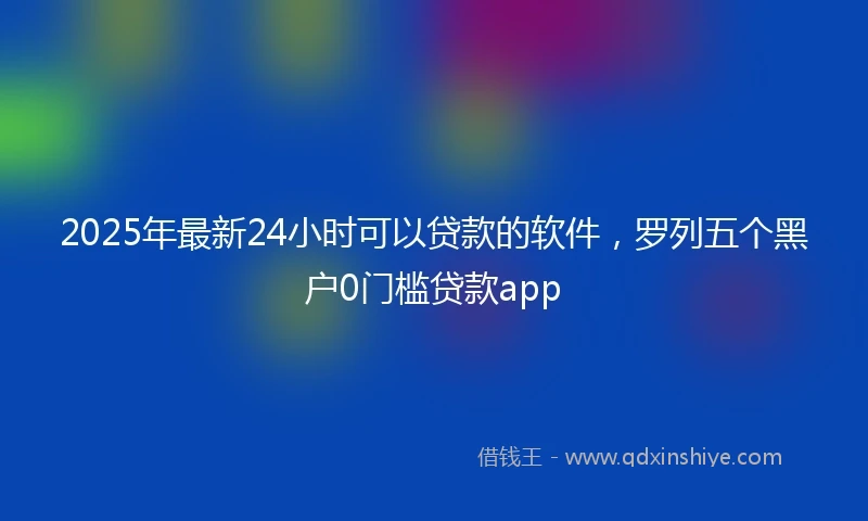 2025年最新24小时可以贷款的软件，罗列五个黑户0门槛贷款app